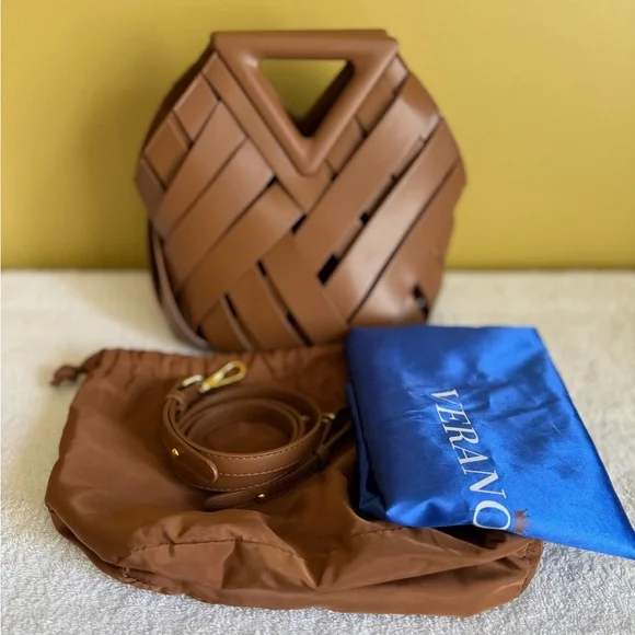 VeranoHill Natalie Woven Leather Tote Bag - Picture 3 of 6